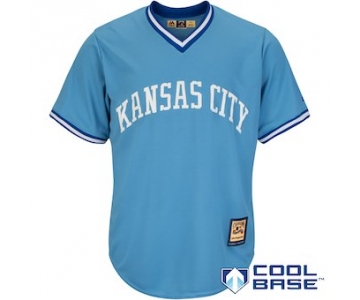 Men's Kansas City Royals Majestic Blank Light Blue Alternate Cooperstown Cool Base Team Jersey