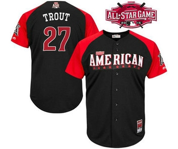 American League LA Angels Of Anaheim #27 Mike Trout 2015 MLB All-Star Black Jersey