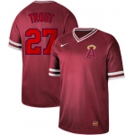 Angels of Anaheim #27 Mike Trout Red Authentic Cooperstown Collection Stitched Baseball Jersey