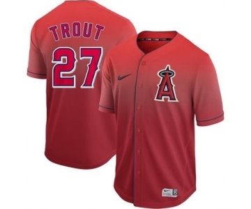 Angels of Anaheim #27 Mike Trout Red Fade Authentic Stitched Baseball Jersey