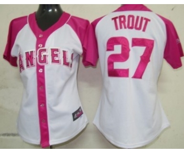 LA Angels of Anaheim #27 Mike Trout 2012 Fashion Womens by Majestic Athletic Jersey