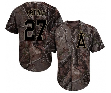 LA Angels of Anaheim #27 Mike Trout Camo Realtree Collection Cool Base Stitched MLB Jersey