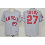 LA Angels of Anaheim #27 Mike Trout Gray Jersey