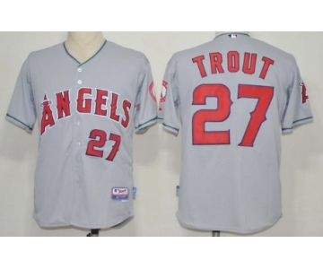 LA Angels of Anaheim #27 Mike Trout Gray Jersey