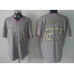 LA Angels of Anaheim #27 Mike Trout Gray With Camo Jersey