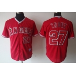 LA Angels of Anaheim #27 Mike Trout Red Jersey