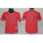 LA Angels of Anaheim #27 Mike Trout Red Kids Jersey