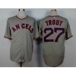 Men's LA Angels Of Anaheim #27 Mike Trout Grey 1965 Turn Back The Clock Jersey