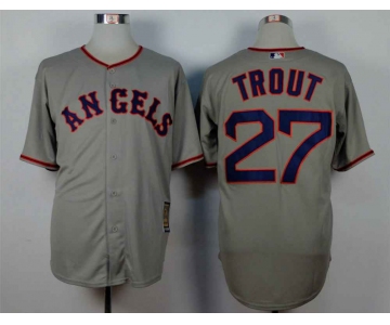 Men's LA Angels Of Anaheim #27 Mike Trout Grey 1965 Turn Back The Clock Jersey