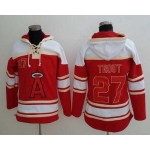 Men's LA Angels Of Anaheim #27 Mike Trout Red Baseball MLB Hoodie