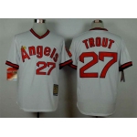 Men's LA Angels Of Anaheim #27 Mike Trout White 1980 Turn Back The Clock Jersey