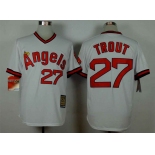 Men's LA Angels Of Anaheim #27 Mike Trout White 1980 Turn Back The Clock Jersey