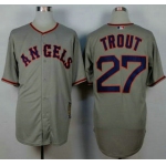 Men's LA Angels of Anaheim #27 Mike Trout Grey 1965 Turn Back The Clock Jersey