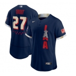 Men's Los Angeles Angels #27 Mike Trout 2021 Navy All-Star Flex Base Stitched MLB Jersey