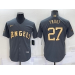 Men's Los Angeles Angels #27 Mike Trout Grey 2022 All Star Stitched Cool Base Nike Jersey