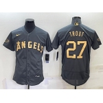 Men's Los Angeles Angels #27 Mike Trout Grey 2022 All Star Stitched Flex Base Nike Jersey