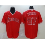 Men's Los Angeles Angels #27 Mike Trout Red Stitched MLB Cool Base Nike Jersey