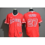 Men's Los Angeles Angels #27 Mike Trout Red Stitched MLB Flex Base Nike Jersey