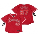 Men's Los Angeles Angels #27 Mike Trout Red Stitched MLB Flex Base Nike Jersey