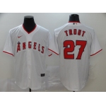 Men's Los Angeles Angels #27 Mike Trout White Stitched MLB Cool Base Nike Jersey