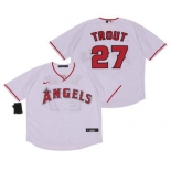 Men's Los Angeles Angels #27 Mike Trout White Stitched MLB Cool Base Nike Jersey