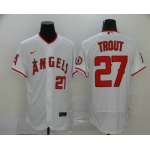 Men's Los Angeles Angels #27 Mike Trout White Stitched MLB Flex Base Nike Jersey