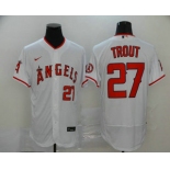 Men's Los Angeles Angels #27 Mike Trout White Stitched MLB Flex Base Nike Jersey