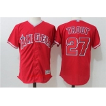 Men's Los Angeles Angels Of Anaheim #27 Mike Trout Red Stitched MLB Majestic Cool Base Jersey