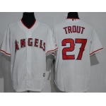 Men's Los Angeles Angels Of Anaheim #27 Mike Trout White Home Stitched MLB Majestic Cool Base Jersey