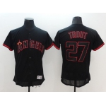 Men's Los Angeles Angels of Anaheim #27 Mike Trout Lights Out Black Fashion 2016 Flex Base Majestic Stitched MLB Jersey