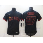 Men's Los Angeles Angels of Anaheim #27 Mike Trout Lights Out Black Fashion Flexbase Nike Jersey