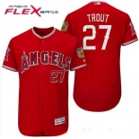 Men's Los Angeles Angels of Anaheim #27 Mike Trout Red 2017 Spring Training Stitched MLB Majestic Flex Base Jersey