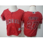 Toddler LA Angels of Anaheim #27 Mike Trout Red MLB Majestic Baseball Jersey