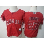Toddler LA Angels of Anaheim #27 Mike Trout Red MLB Majestic Baseball Jersey