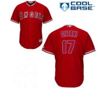 Angels #17 Shohei Ohtani Red Cool Base Stitched Youth Baseball Jersey