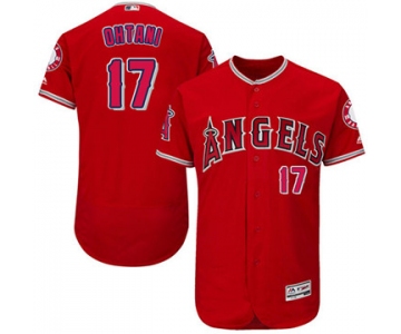 LA Angels of Anaheim #17 Shohei Ohtani Red Flexbase Authentic Collection Stitched MLB Jersey