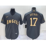 Men's Los Angeles Angels #17 Shohei Ohtani Grey 2022 All Star Stitched Cool Base Nike Jersey