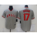 Men's Los Angeles Angels #17 Shohei Ohtani Grey Stitched MLB Cool Base Nike Jersey