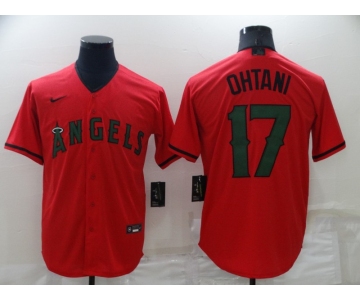 Men's Los Angeles Angels #17 Shohei Ohtani Red 2022 Memorial Day Stitched MLB Nike Cool Base Jersey