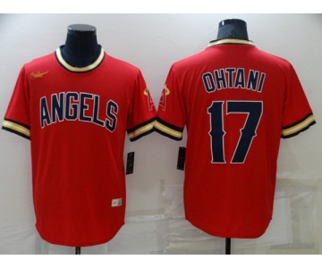 Men's Los Angeles Angels #17 Shohei Ohtani Red Cool Base Stitched Jersey