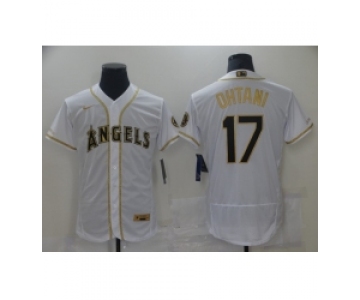 Men's Nike Los Angeles Angels #17 Shohei Ohtani White Elite Throwback Baseball Jersey