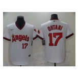 Men's Nike Los Angeles Angels #17 Shohei Ohtani White Throwback Baseball Jersey
