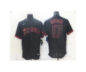 Men's Nike Los Angeles Angels of Anaheim #17 Shohei Ohtani Showtime Authentic Black Jersey