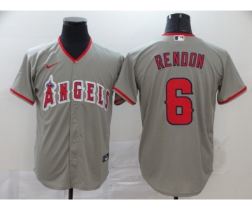 Men's Los Angeles Angels #6 Anthony Rendon Gray Stitched MLB Cool Base Nike Jersey