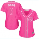 Nationals #6 Anthony Rendon Pink Fashion Women's Stitched Baseball Jersey