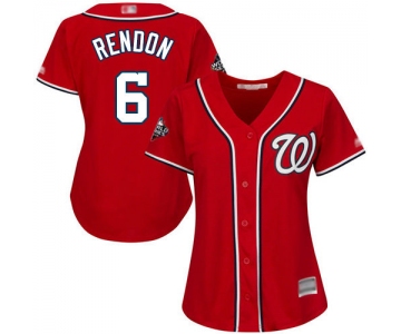 Nationals #6 Anthony Rendon Red Alternate 2019 World Series Bound Women's Stitched Baseball Jersey