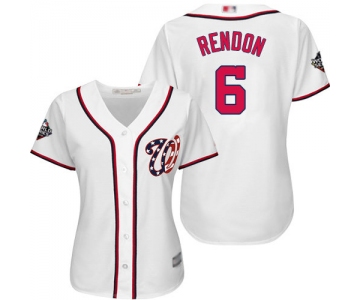 Nationals #6 Anthony Rendon White Home 2019 World Series Bound Women's Stitched Baseball Jersey