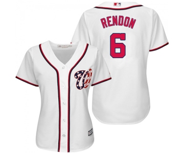 Nationals #6 Anthony Rendon White Home Women's Stitched Baseball Jersey