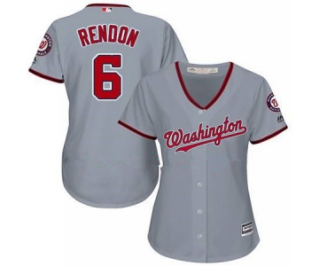 Women's Majestic Washington Nationals #6 Anthony Rendon Authentic Grey Road Cool Base MLB Jersey