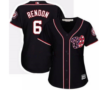 Women's Majestic Washington Nationals #6 Anthony Rendon Authentic Navy Blue Alternate 2 Cool Base MLB Jersey